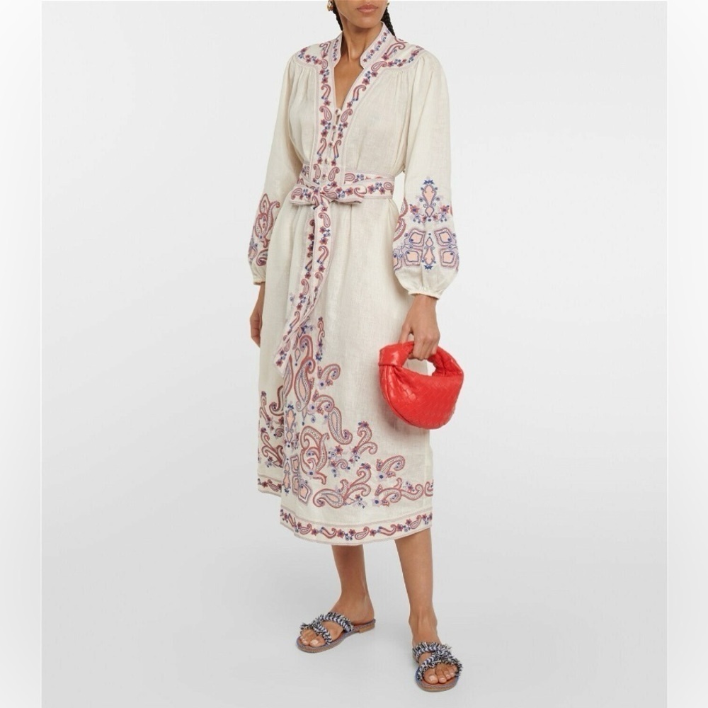 ZIMMERMANN Devi Embroidered Wrap Dress sz 1 NWT 1150$ - Picture 9 of 13
